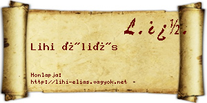 Lihi Éliás névjegykártya